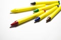 Wax crayons. Destiny crayons. Colored pencils for children. Multi-colored pencils. Multi-colored crayons for children. Wax crayons Royalty Free Stock Photo