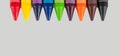 Wax crayons for drawing multicolored, set for artistic creativity, children`s drawings, close Royalty Free Stock Photo