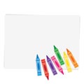 Wax crayons on paper background Royalty Free Stock Photo