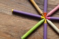 Wax crayons in the shape of a star Royalty Free Stock Photo