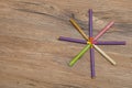 Wax crayons in the shape of a star Royalty Free Stock Photo