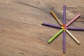 Wax crayons in the shape of a star Royalty Free Stock Photo