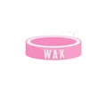 Wax for depilation. Sugar paste or wax honey in a plastic jar logo design. Sugaring. Depilation and beauty concept.