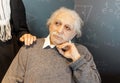 the wax figure of Albert Einstein in Cosmocaixa science museum Royalty Free Stock Photo