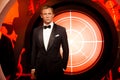 Wax figure of Daniel Craig as James Bond 007 agent in Madame Tussauds Wax museum in Amsterdam, Netherlands