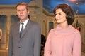 John Kennedy and Jacqueline Kennedy Onassis , wax statues in Madame Tussauds Museum New York City. Royalty Free Stock Photo