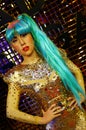 Wax statue of american pop star lady gaga at madame tussauds in hong kong