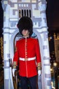 Wax figure of Royal Guard at Madame Tussauds museum in London. London. Royalty Free Stock Photo