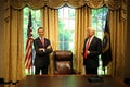 Wax statues of barack obama and donald trump at madame tussauds in hong kong