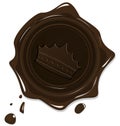 Wax grunge brown seal with crown