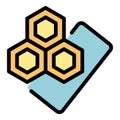 Wax honey comb icon vector flat Royalty Free Stock Photo