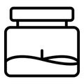 Wax jar candle icon outline vector. Making workshop