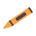 Wax orange crayon - vector icon. Back to school. Vector illustration.