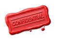 Wax Seal with Confidential Word Isolated Royalty Free Stock Photo