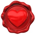 Wax seal in form of heart hape