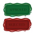 Wax seal green_Rectangle approved and rejected