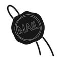 Wax seal.Mail and postman single icon in black style vector symbol stock illustration web.