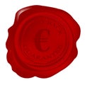 Wax seal with money back guarantee and euro Royalty Free Stock Photo