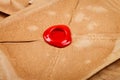 Wax seal on old envelope Royalty Free Stock Photo