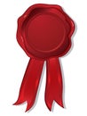 Wax seal with ribbons Royalty Free Stock Photo