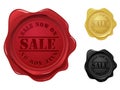 Wax seal with sale stamp Royalty Free Stock Photo