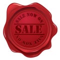 Wax seal with sale stamp Royalty Free Stock Photo