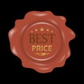 Wax stamp. Rubber seal stamp with badges Best price. Vector Royalty Free Stock Photo