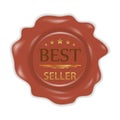 Wax stamp. Rubber seal stamp with badges Best seller isolated on white background. Vector Royalty Free Stock Photo