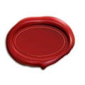 Wax stamp. Vector red seal mockup illustration