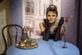 Wax statue of Audrey Hepburn, London Royalty Free Stock Photo