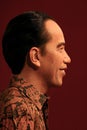 Side profile view of joko Widodo, 7th president of indonesia wax statue at madame tussauds in hong kong Royalty Free Stock Photo