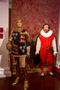 Wax statues of King Henry V and sir Francis Drake at madame Tussaud Museum, London