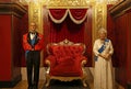 Prince philip and queen elizabeth II wax statues at madame tussauds in hong kong Royalty Free Stock Photo