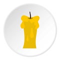 Waxen candle icon circle