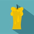 Waxen candle icon, flat style Royalty Free Stock Photo