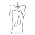 Waxen candle icon, outline style Royalty Free Stock Photo