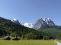 Waxenstein mountains and Alpspitze mountain in Bavaria, Germany