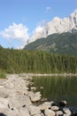 Waxensteine and Eibsee in the german Alps Royalty Free Stock Photo