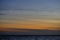 Waxing crescent moon in the sky Royalty Free Stock Photo