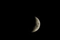 Waxing crescent moon against a black sky Royalty Free Stock Photo