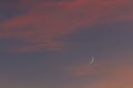 Waxing Crescent Moon and evening glow