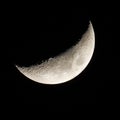 Waxing Crescent Moon February 14, 2024 on Valentines Day Royalty Free Stock Photo