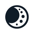 Waxing crescent moon phase vector icon celestial night symbol silhouette Royalty Free Stock Photo