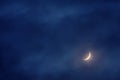 Waxing crescent moon on sky Royalty Free Stock Photo