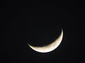 Waxing crescent lunar moon around 23 percent Royalty Free Stock Photo