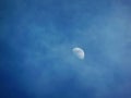 Waxing Gibbous Moon in Blue Sky Royalty Free Stock Photo