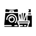 waxing kit hair salon glyph icon vector illustration Royalty Free Stock Photo