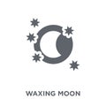 Waxing moon icon from Weather collection.