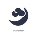 waxing moon icon on white background. Simple element illustration from weather concept Royalty Free Stock Photo