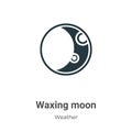 Waxing moon vector icon on white background. Flat vector waxing moon icon symbol sign from modern weather collection for mobile